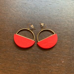 Red Halfmoon Earrings